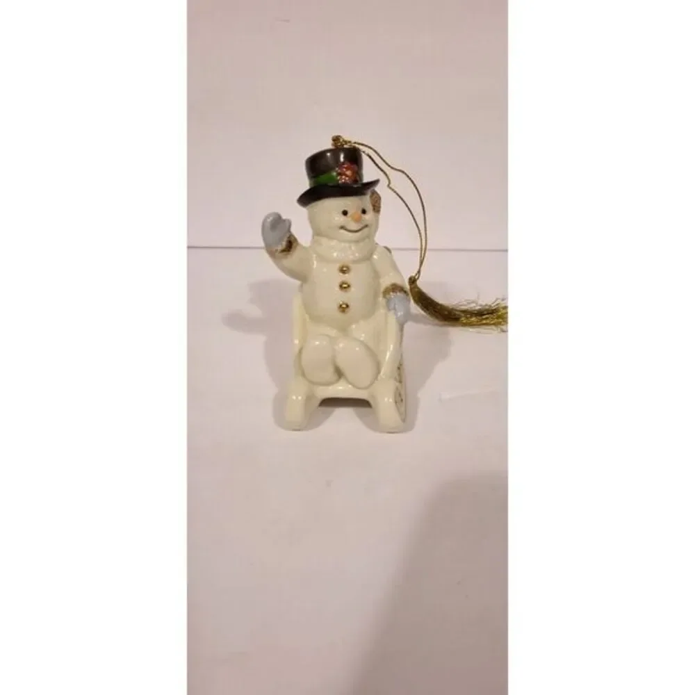 1999‎ Lenox Snowman In Sleigh Ornament